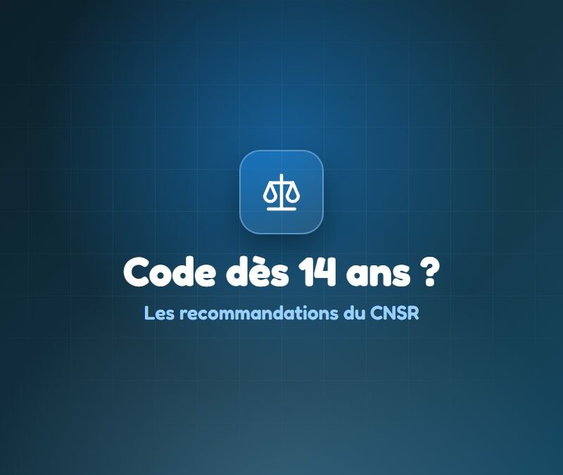 Illustration : Code de la route dès 14 ans ? Ce que le CNSR a recommandé le 17 septembre 2026 – École de Conduite Val de Fontenay