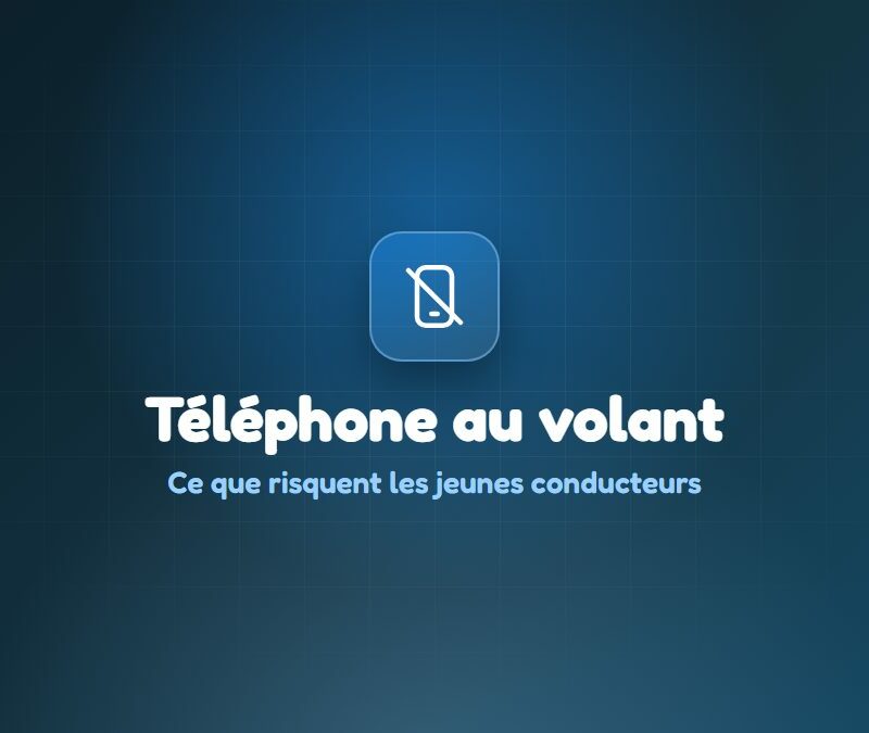 Illustration : Téléphone au volant : la suspension du permis se généralise, ce que risquent les jeunes conducteurs – École de Conduite Val de Fontenay